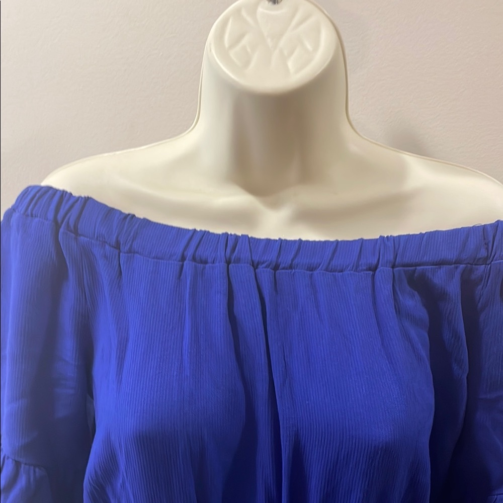 C Off-Shoulder Blue Dress - Picture 5 of 8